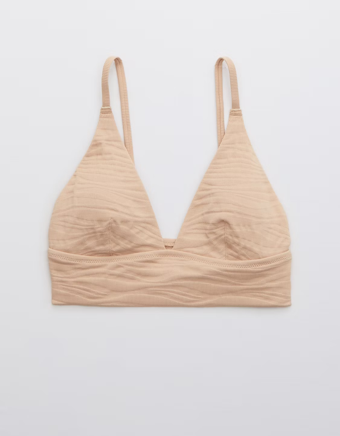 Aerie Jacquard Longline Triangle Bikini Top | American Eagle Outfitters (US & CA)