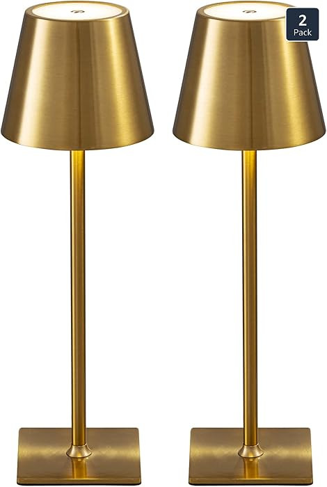 KDG 2 Pack Cordless Table Lamp,Portable LED Desk Lamp, 4000mAh Battery Operated, 3 Color Stepless... | Amazon (US)