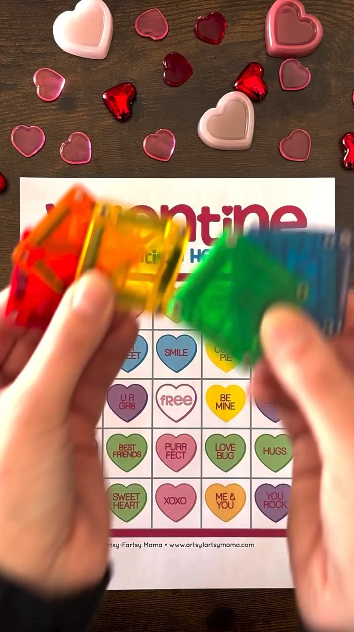 Are you looking for a fun Valentine’s Day activity? 

Play Valentine Bingo with MAGNA-TILES microMAGS! Pair this FREE printable to make a low prep activity. My kids were both able to play and the microMAGS are small enough to fit on the board. This is the perfect game to take on the go or an easy game to prep for the classroom!

• For younger children, you could have them match colors of the hearts.
• For older children, you could have them read the words.

Printable from @artsyfartsymama