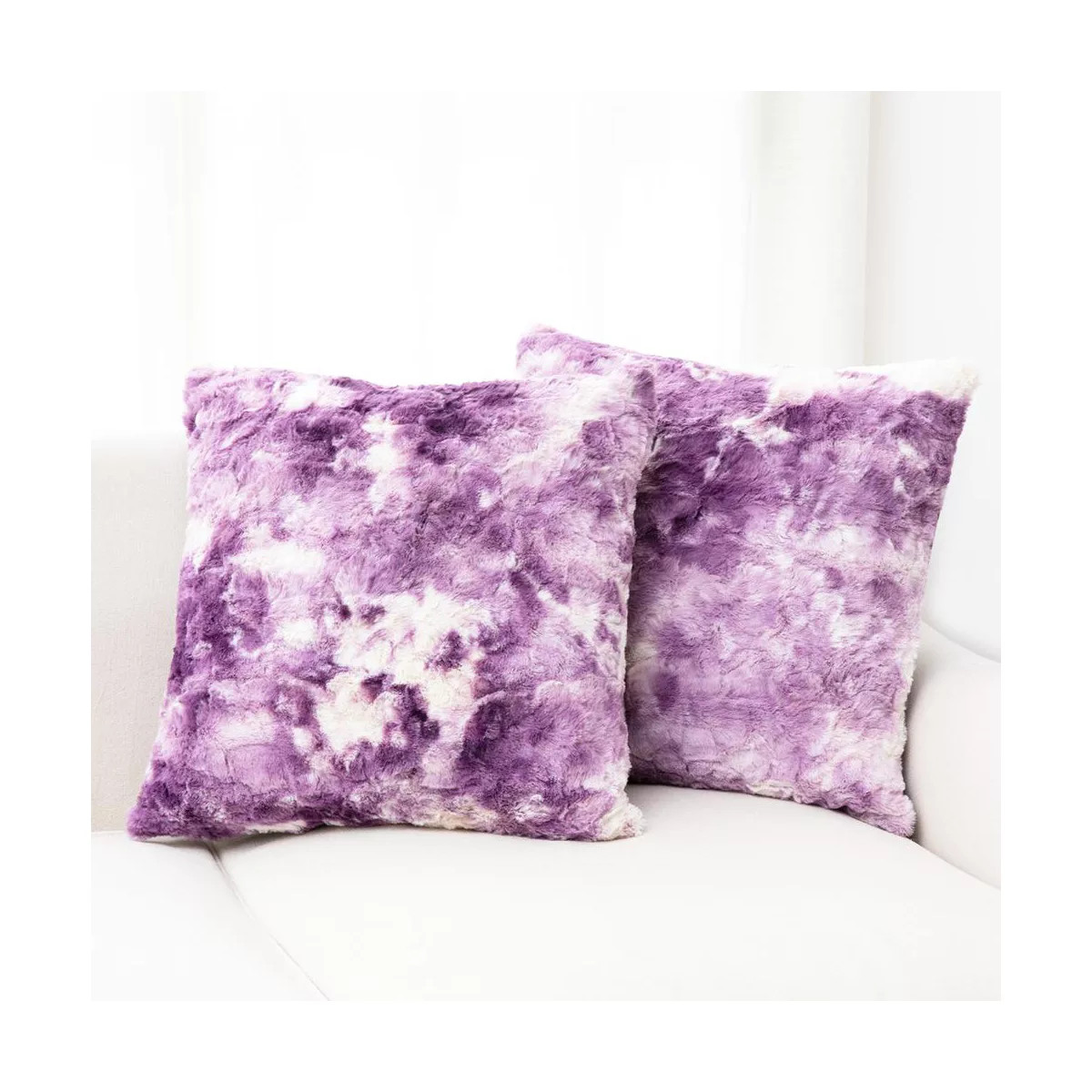 Cheer Collection Set of 2 Plush Faux Fur Throw Pillows - 18" x 18" | Target