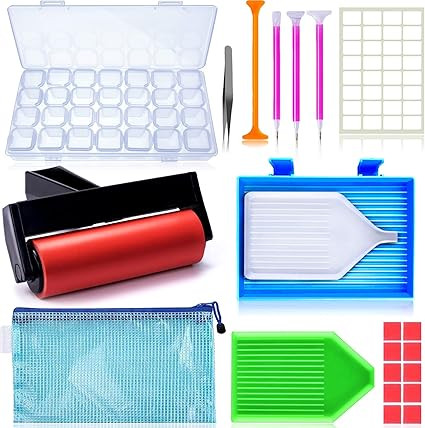 22 Pieces 5D Diamonds Painting Tools and Accessories Kits with Diamond Painting Roller and Diamon... | Amazon (US)