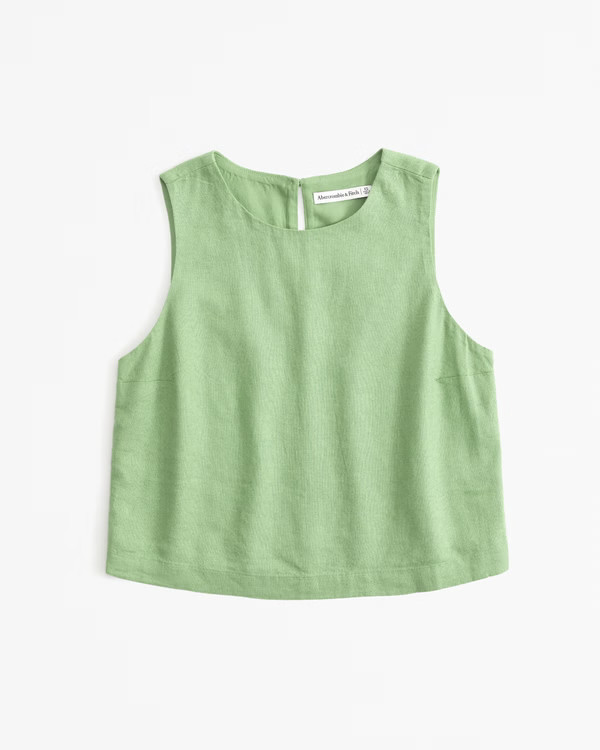 Women's Linen-Blend High-Neck Set Top | Women's Tops | Abercrombie.com | Abercrombie & Fitch (US)