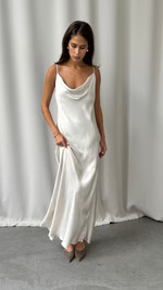ALENA SATIN DRESS - PEARL | Charli