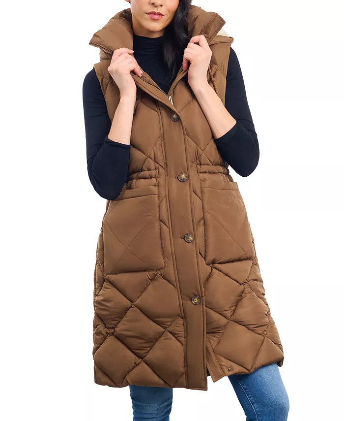 Women's Long Quilted Anorak Puffer Vest | Macy's
