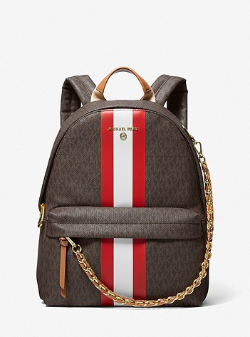 Slater Medium Signature Logo Stripe Backpack | Michael Kors US