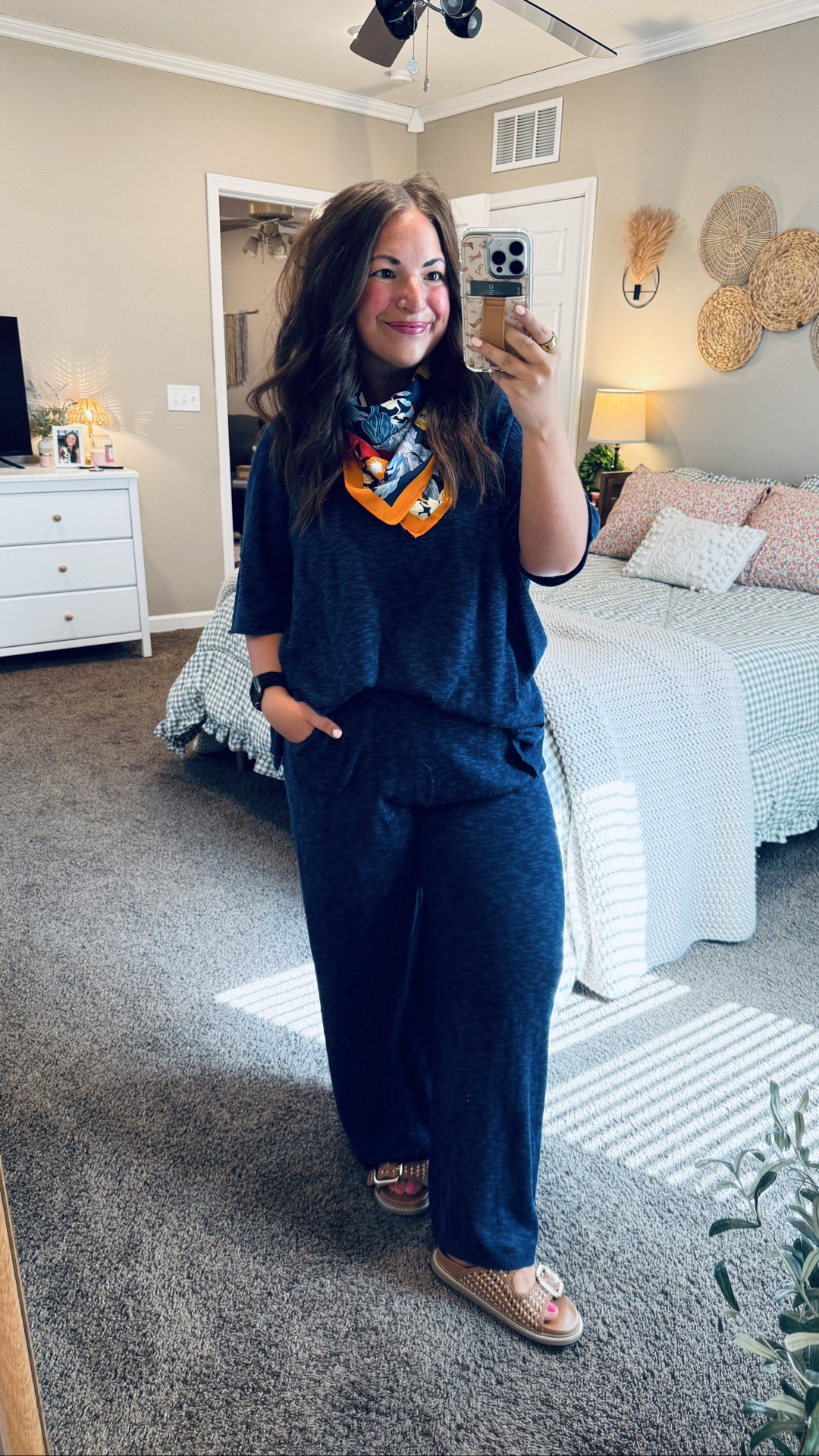 comfortable outfits that still look chic ✨ styled this set with tan sandals + a floral scarf & I’m obsessed 🤍
easy, comfy, & still looks so put together 

 #amazonfinds #matchingset #traveloutfit #casualstyle #comfyfashion #LTKootd #LTKMidsize #LTKWorkwear