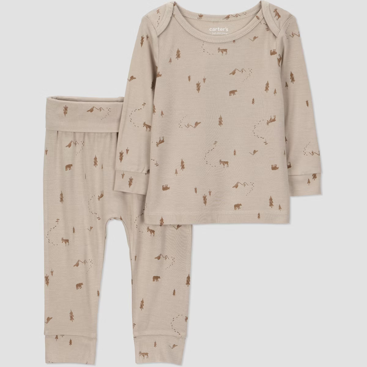 Carter's Just One You® Baby Boys' 2pc Bears Comfy Soft Top & Bottom Set - Brown | Target