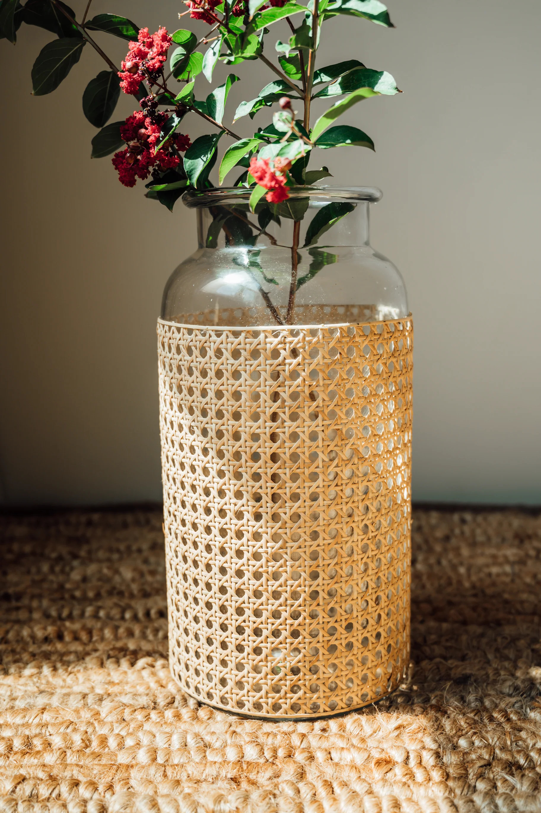 Glass Vase With Cane Sleeve | Sweenshots Studios