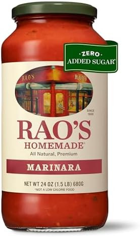Rao's Homemade Marinara Sauce, 24 oz, All Purpose Tomato Sauce, Pasta Sauce, Carb Conscious, Keto... | Amazon (US)