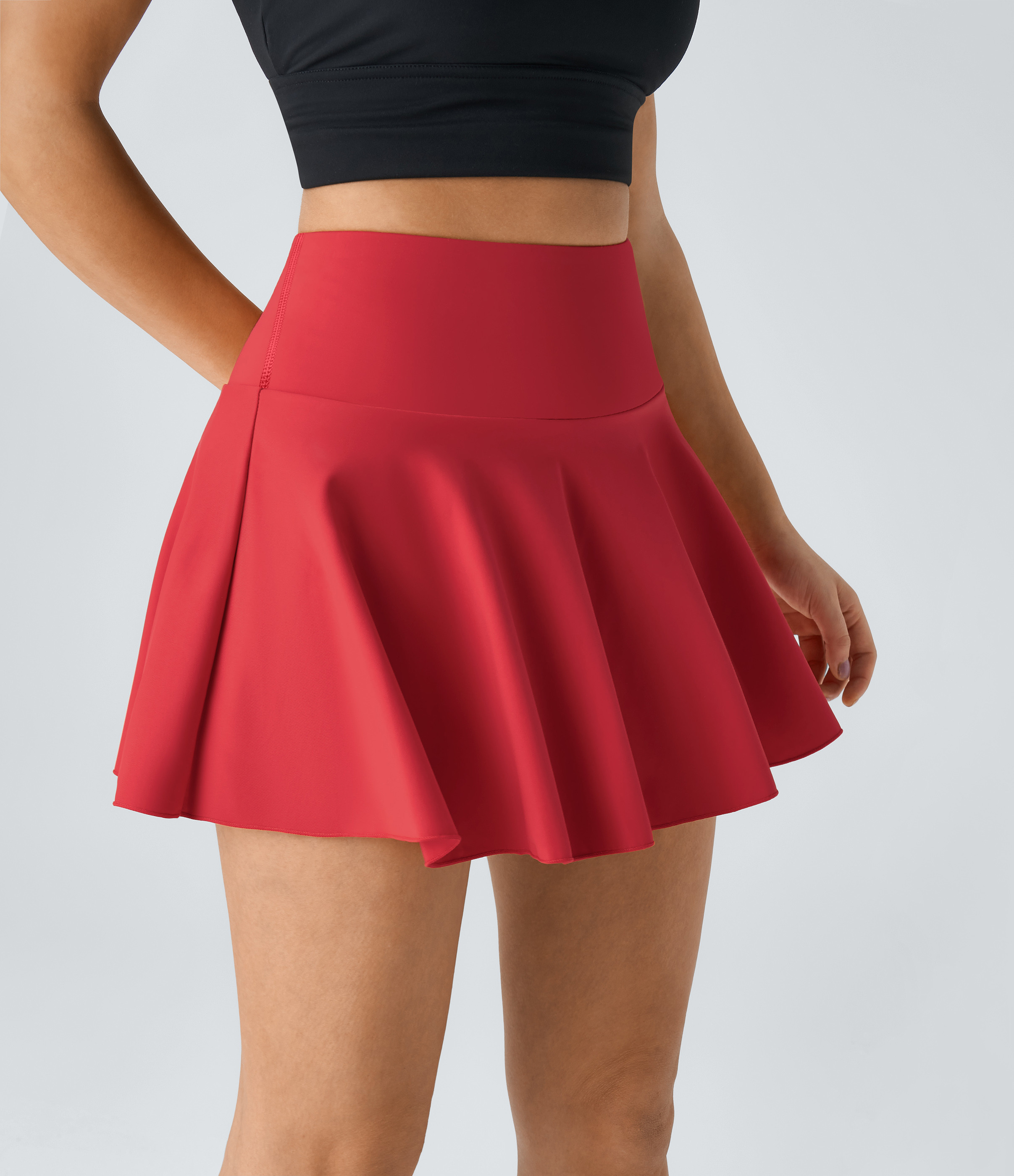 Halara Everyday SoftlyZero™ Airy 2-in-1 Cool Touch Tennis Skirt-Marvelous-UPF50+ - Mars Red - L midi skirt a line skirt golfing skirt | HALARA