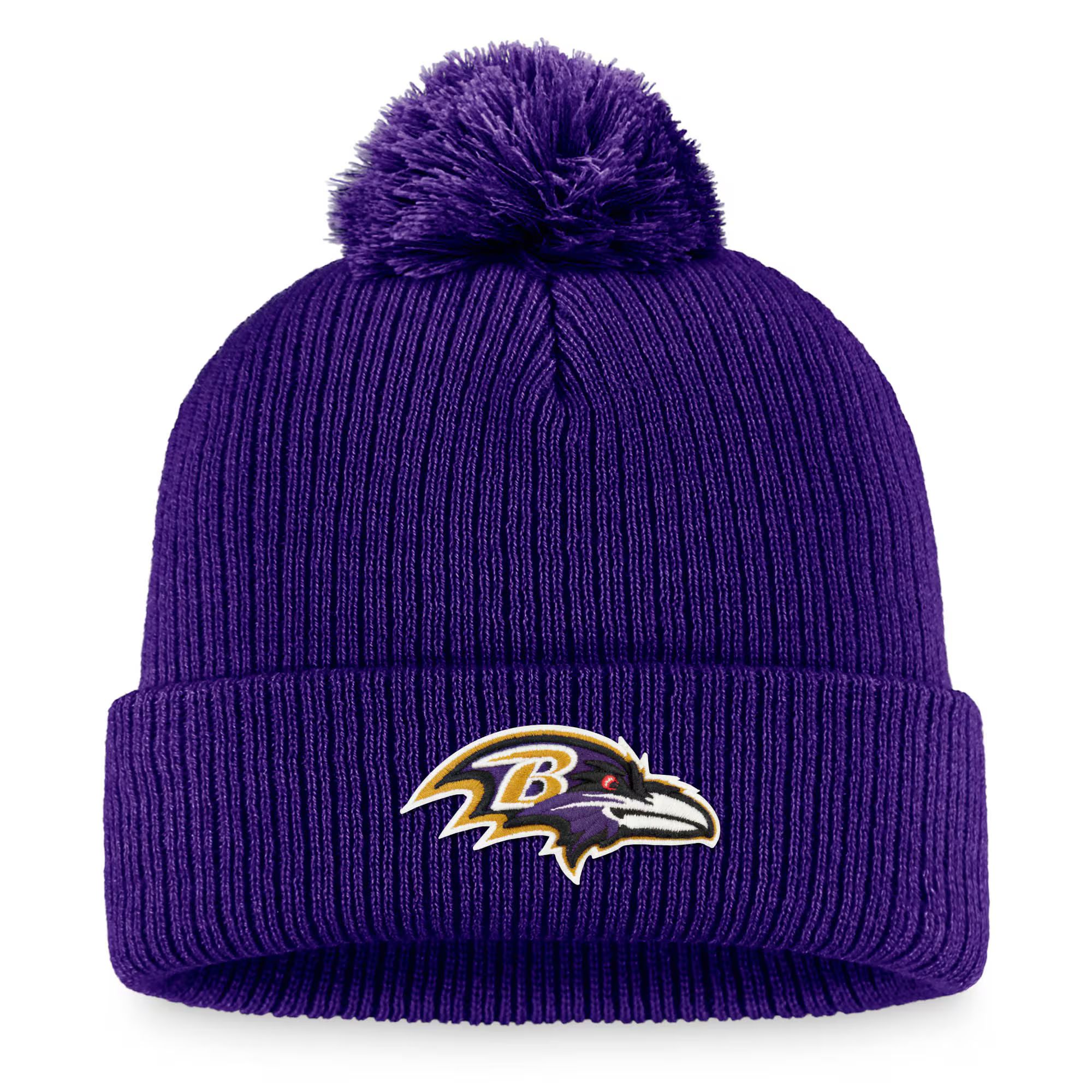 Women's  Baltimore Ravens Fanatics Branded Purple Cuffed Knit Hat with Pom | NFL Shop
