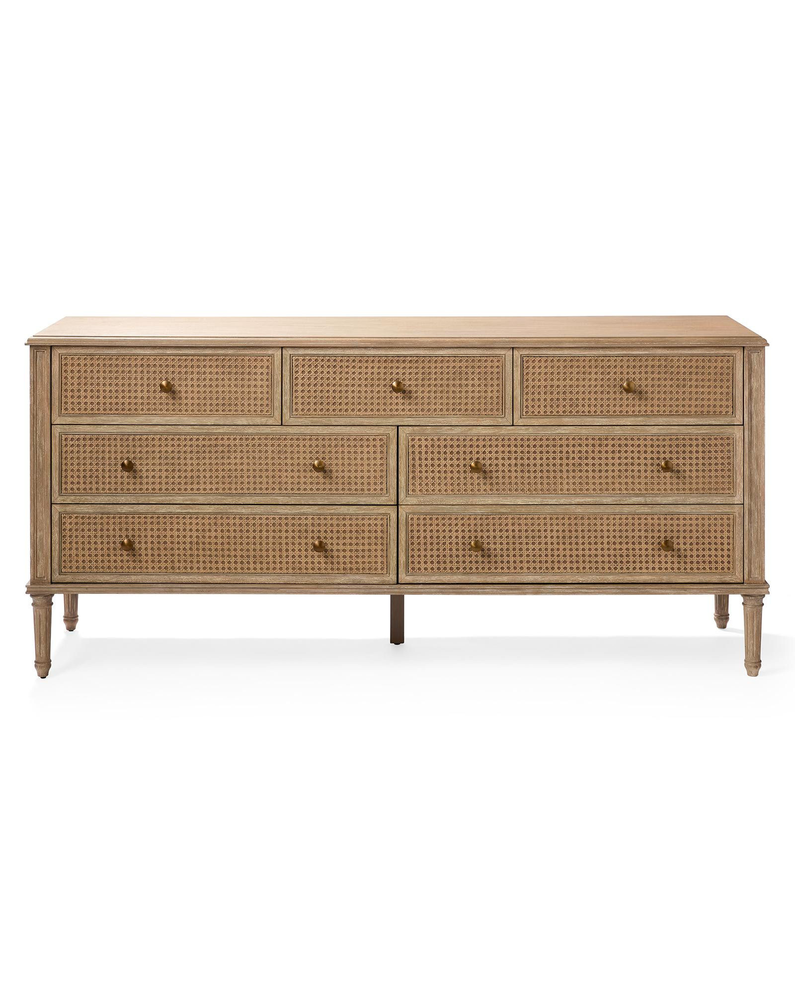 Serena & Lily Harbour Cane Dresser Natural Wood | Serena and Lily