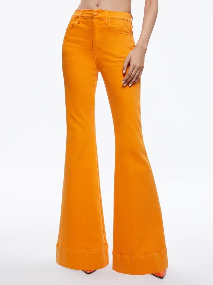 BEAUTIFUL HIGH RISE BELL JEAN | Alice + Olivia