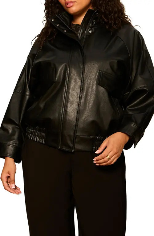 Sanctuary Alana Faux Leather Jacket in Black at Nordstrom, Size 1X | Nordstrom