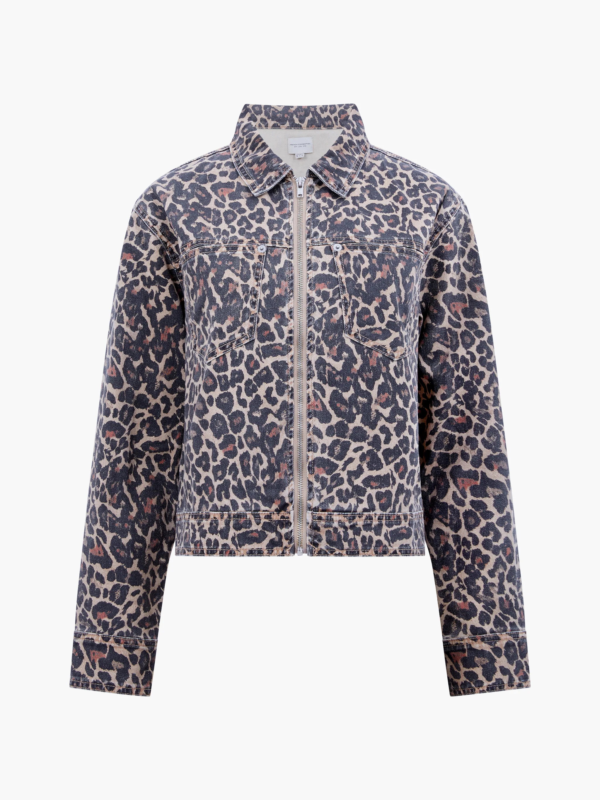 Charlie Leopard Print Denim Jacket | French Connection (UK)