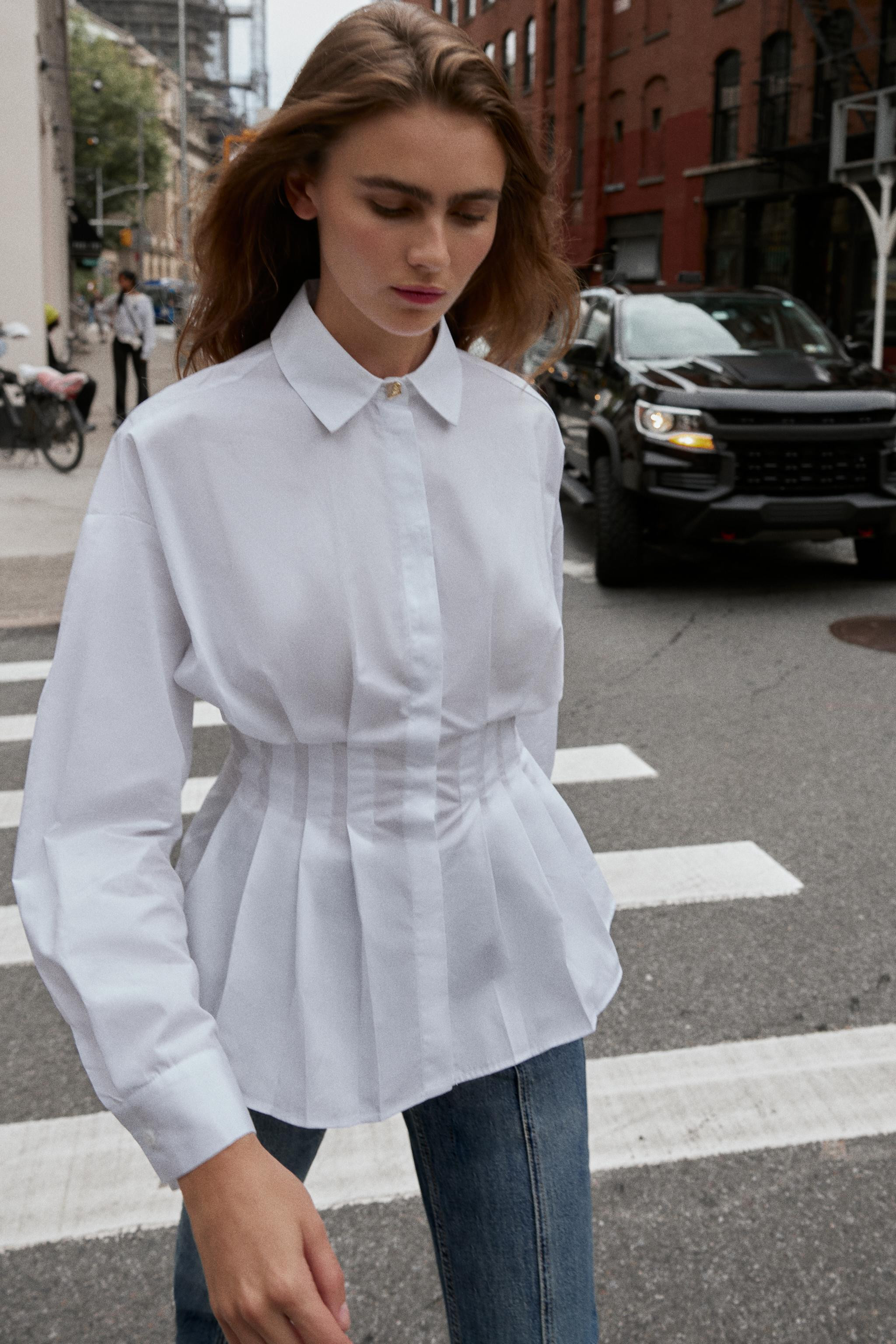PLEATED POPLIN SHIRT | Zara US