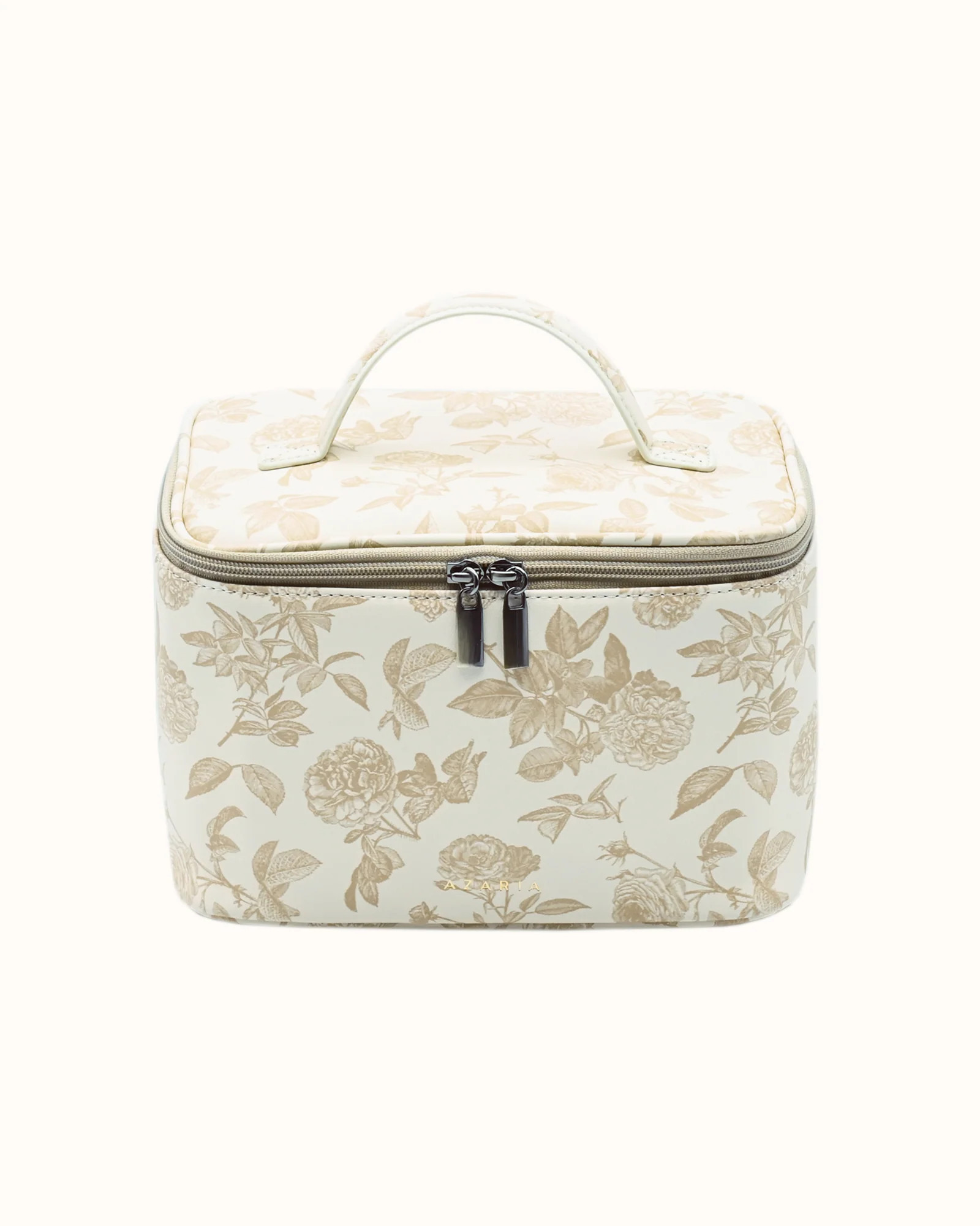 Madeleine Vegan Leather Beauty Bag Vintage Rose Print | AZARIA