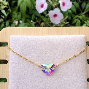 Aurora Borealis Crystal Heart Necklace | Poshmark