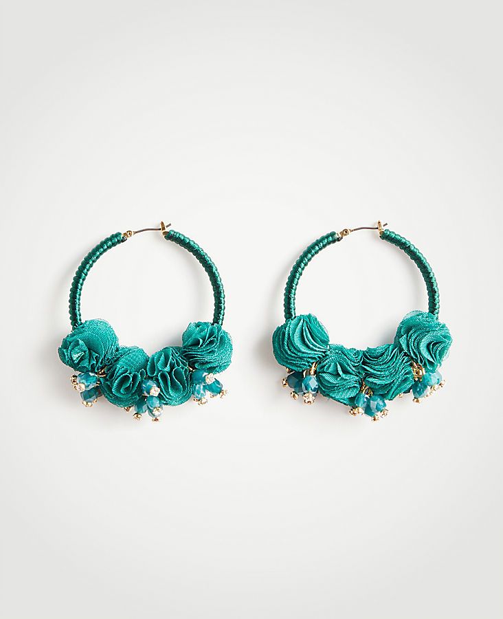 Pom Pom Hoop Earrings | Ann Taylor (US)