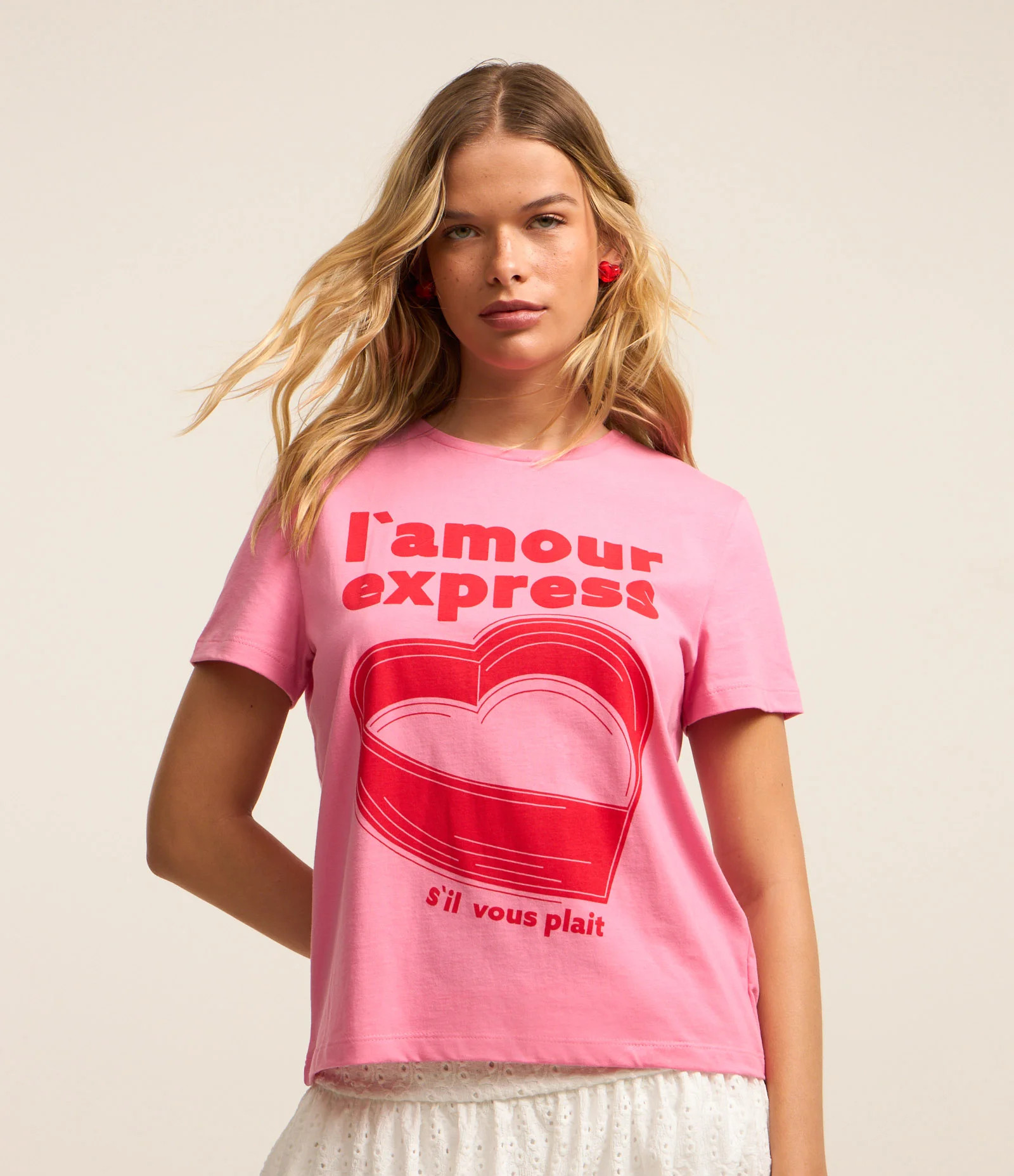 Blusa T-shirt em Algodão com Estampa L Amour Express Rosa - Lojas Renner | Renner (BR)