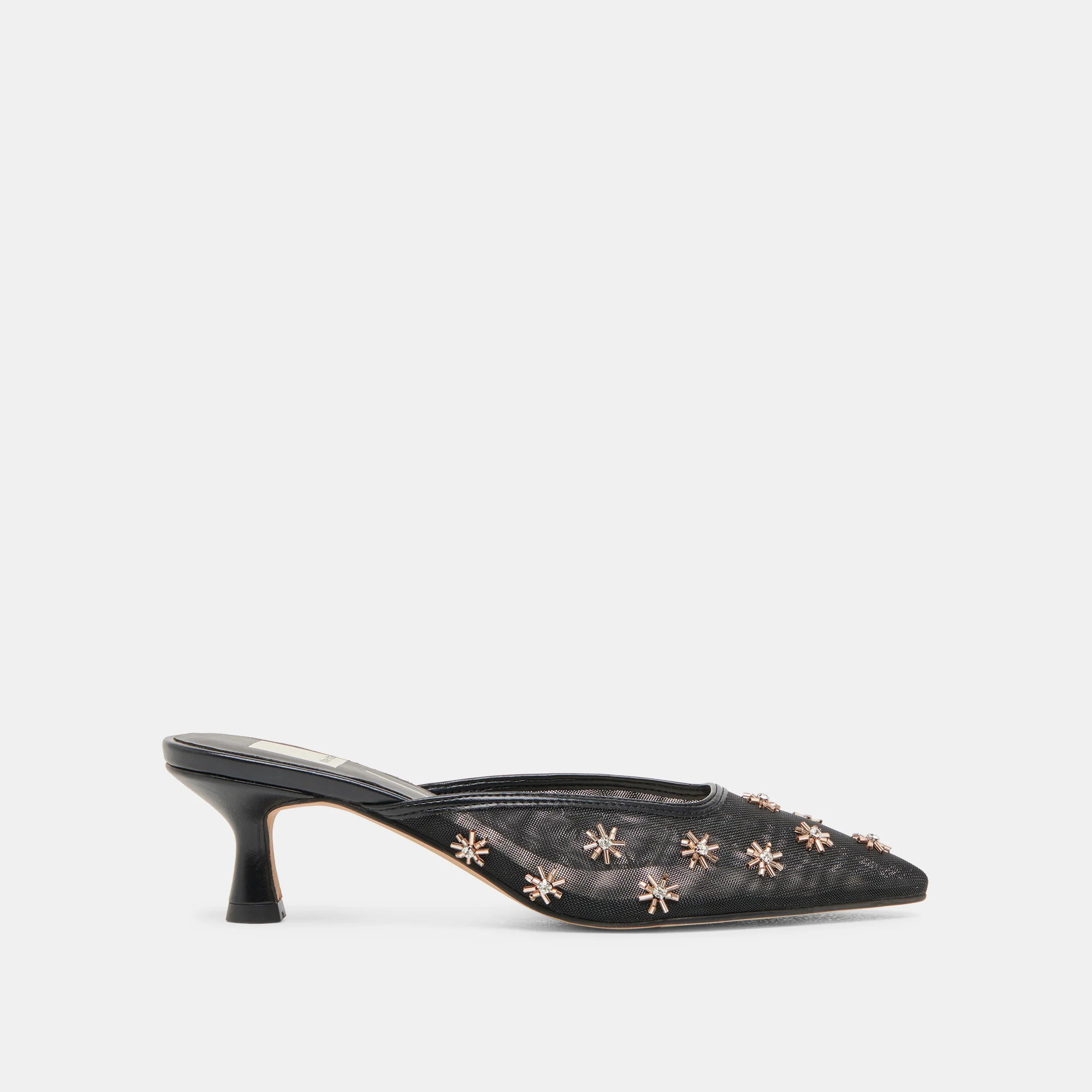CLARA HEELS BLACK MESH | DolceVita.com
