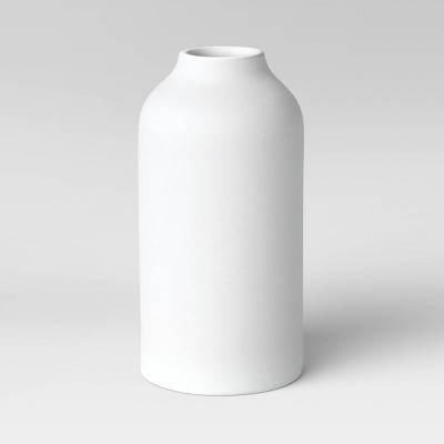 10"x5" Texture Ceramic Vase White - Threshold™: Elegant Bottle Shape, Hand Washable, Tabletop Decor | Target
