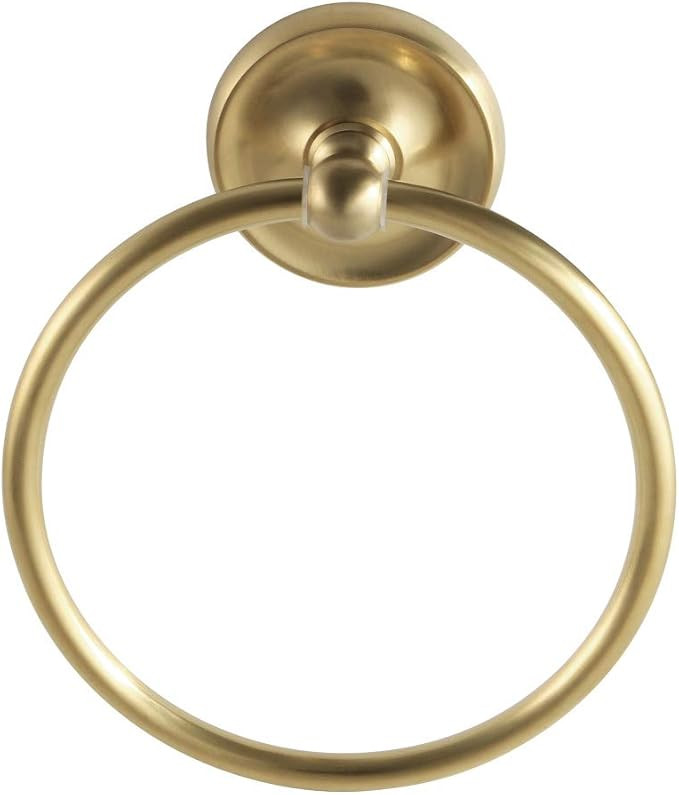 Kingston Brass BA314BB Classic Towel Ring, Brushed Brass | Amazon (US)