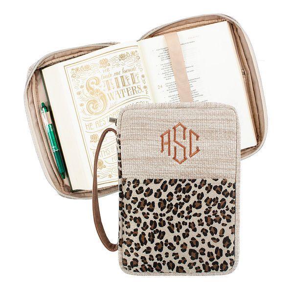 Monogrammed Leopard Bible Carrier | Marleylilly