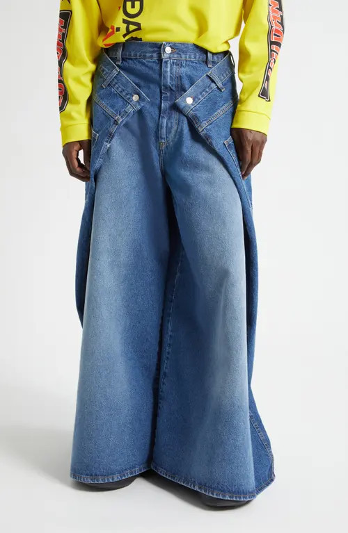 LU'U DAN Maxi x Maxi x Maxi Wide Leg Jeans in Lawless at Nordstrom, Size 34 | Nordstrom