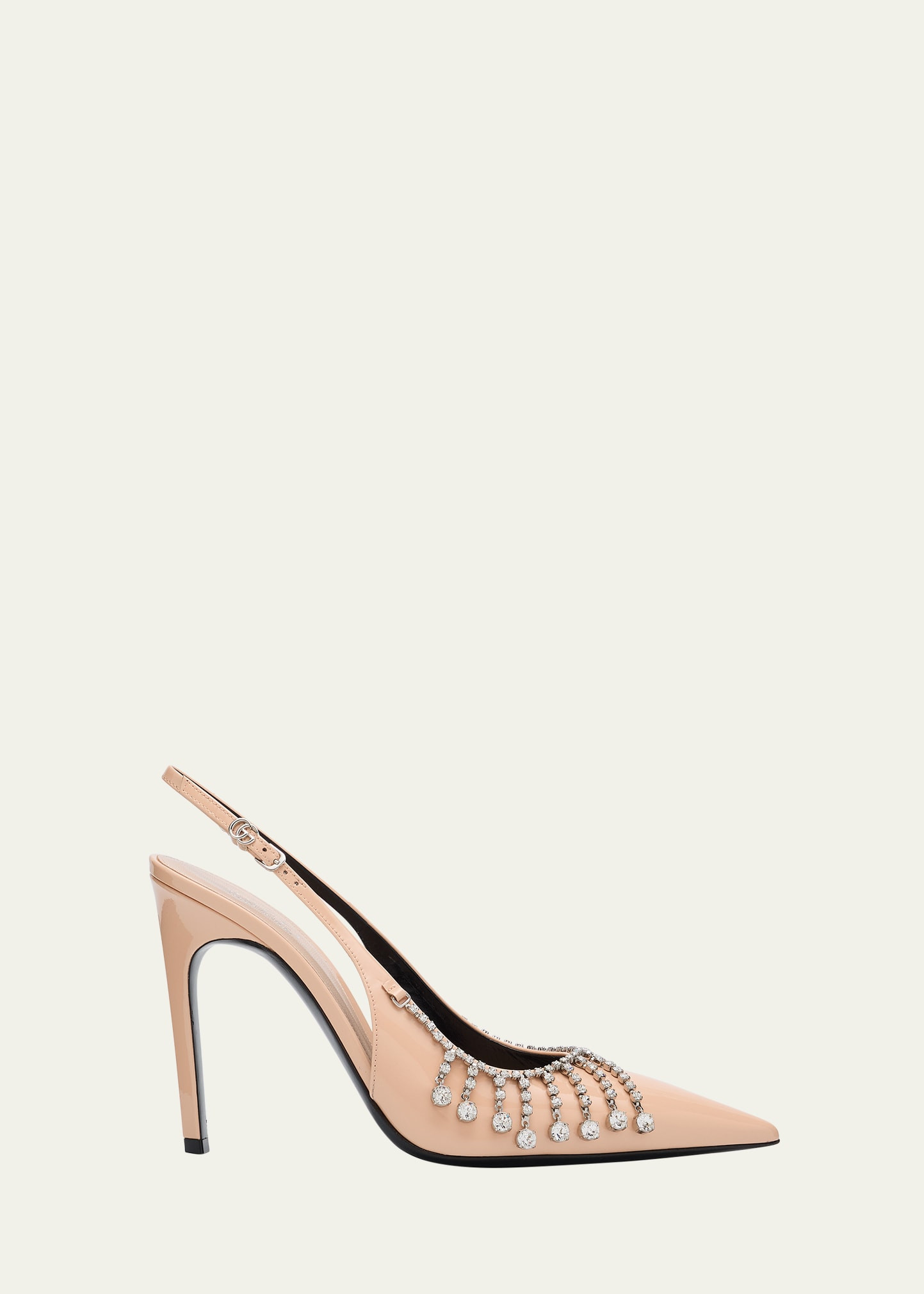 Gucci Guinevere Crystal Leather Slingback Stiletto Pumps | Bergdorf Goodman