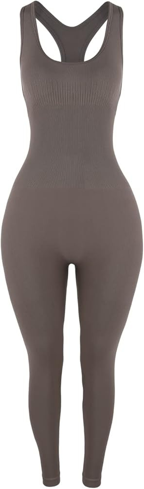 AUROLA Power Workout Jumpsuit for Women Yoga Gym Seamless One Piece Racerback Tummy Control Padde... | Amazon (US)