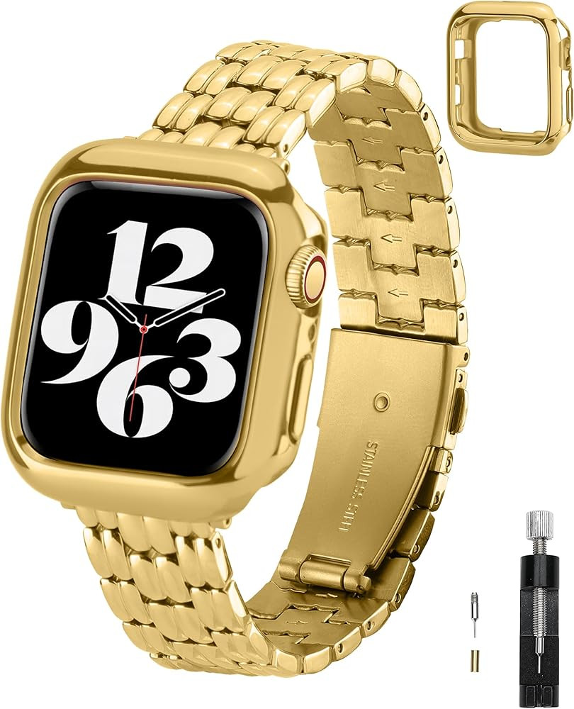 TISIMO Compatible with Apple Watch Band 45mm 44mm 42mm 41mm 40mm 38mm for Women,Stainless Steel M... | Amazon (US)