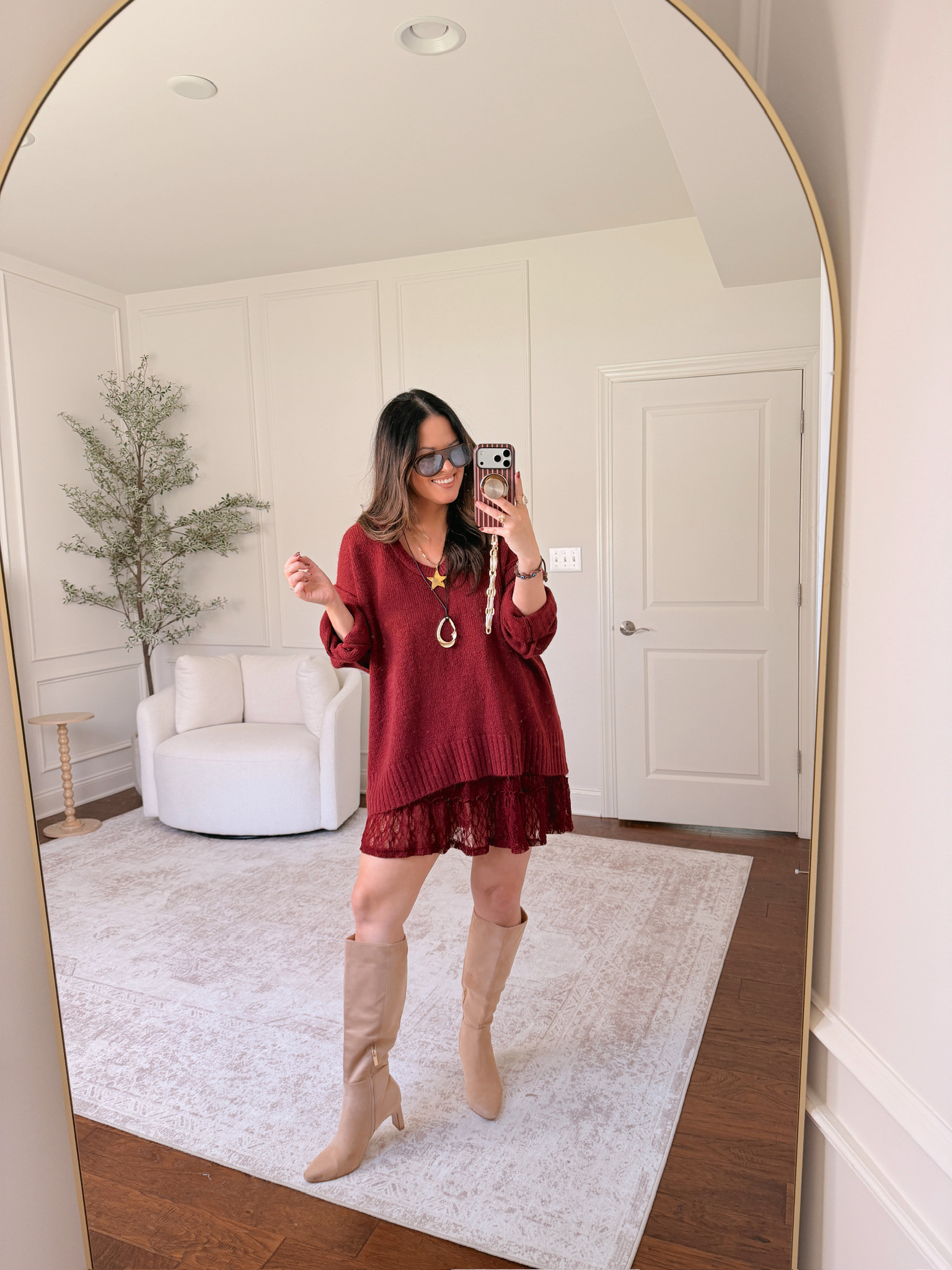 Wearing an XL in both pieces 

 #LTKSeasonal #LTKMidsize