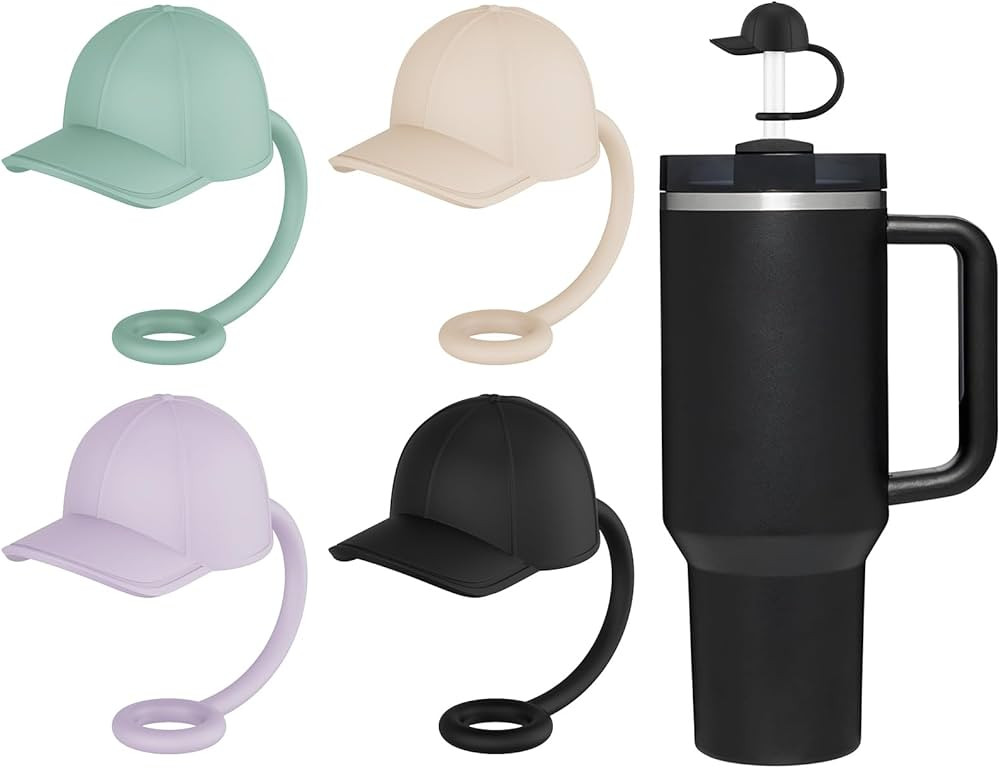 Straw Cover Cap for Stanley Cup 20-40oz Tumblers Accessories,Cute Silicone Straw Topper Reusable ... | Amazon (US)