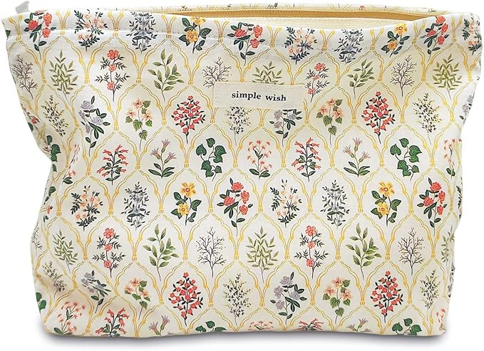 STARDW Aesthetic Makeup Bag Cosmetic Bags for Women and Girls, Large Capacity Canvas Travel Makeu... | Amazon (US)