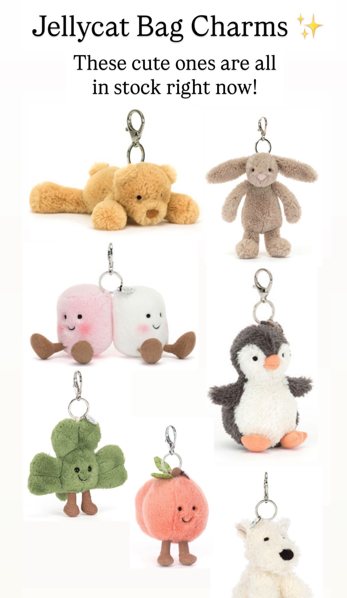 Cutest jellycat bag charms!!! 

#LTKKids