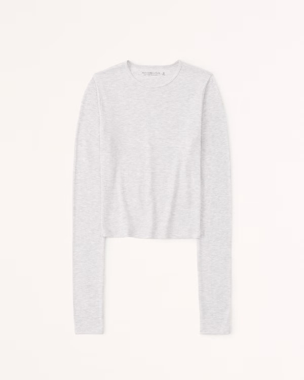 Women's Long-Sleeve Featherweight Rib Top | Women's Tops | Abercrombie.com | Abercrombie & Fitch (US)