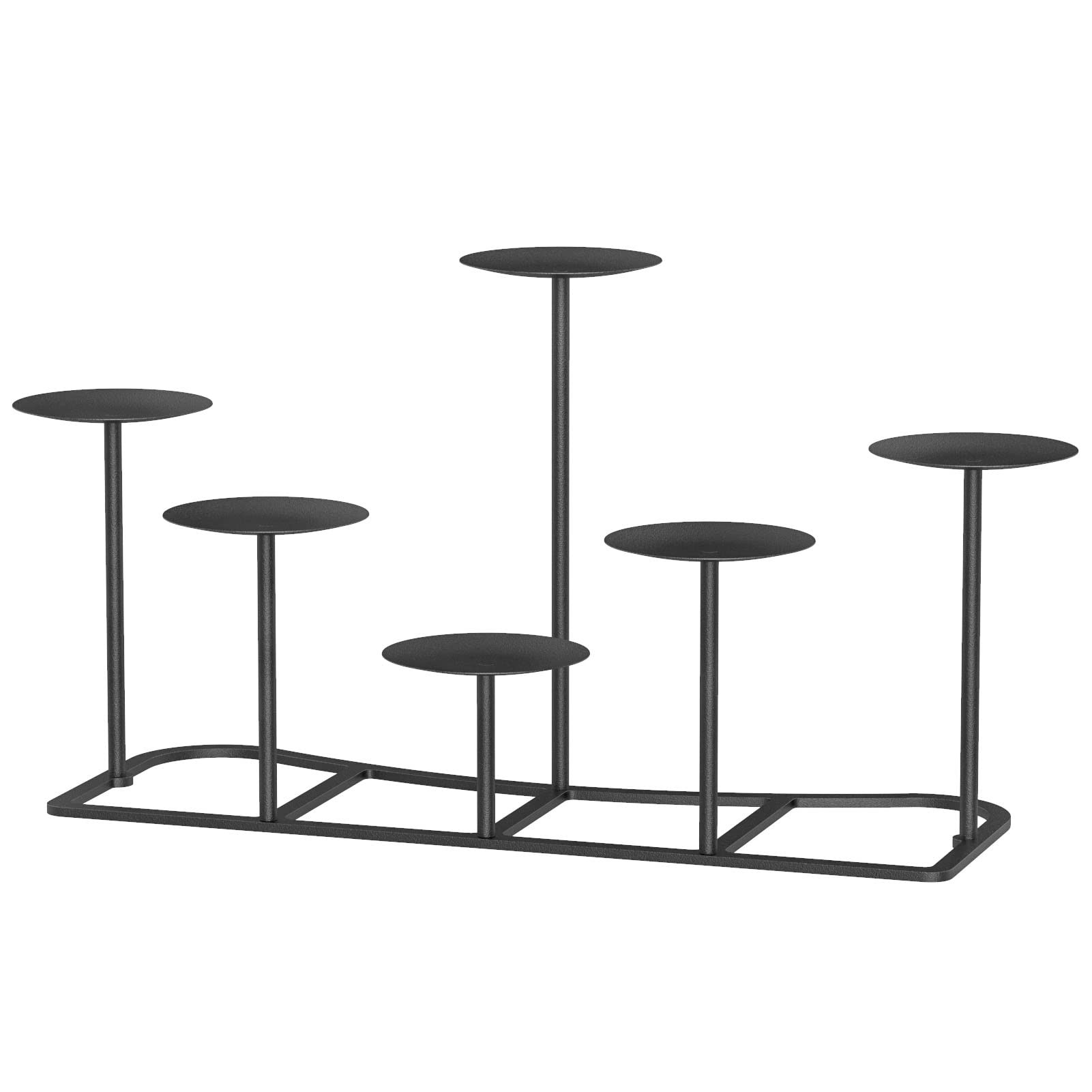 Black Pillar Candle Holders Fireplace Candelabra for Home Decor Iron Candle Holder DIY 6 | Amazon (US)