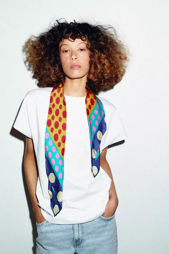 POLKA DOT PRINT SCARF | Zara US