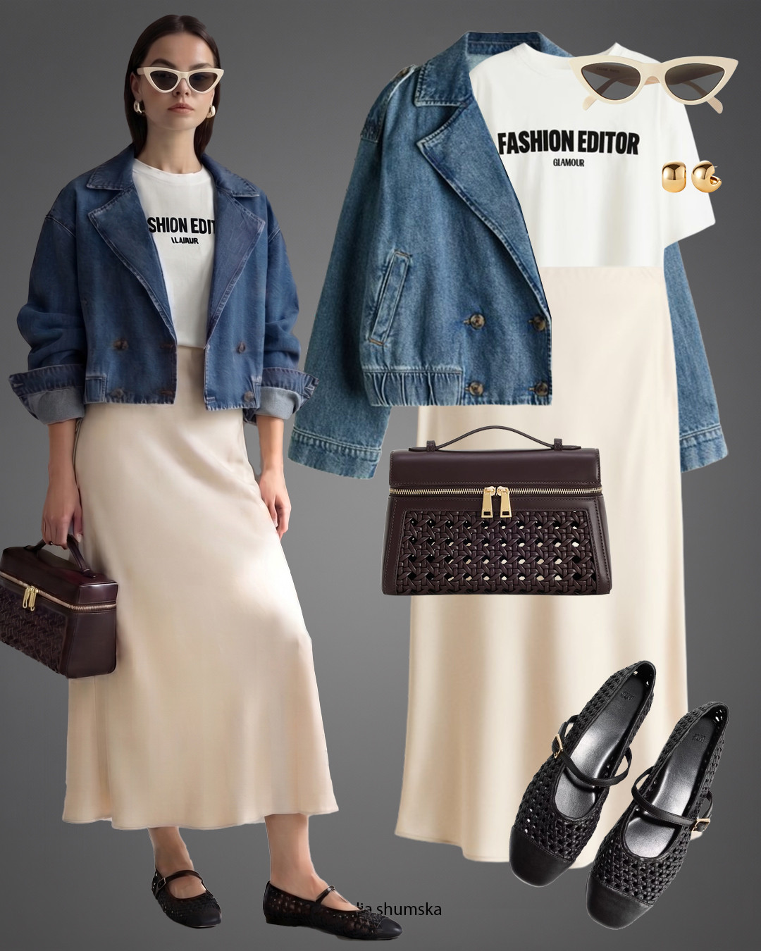 Satin skirt styling✨ Everything is linked below 🤍 

 #LTKstyletip #LTKcapsule #satinskirt #casualoutfit