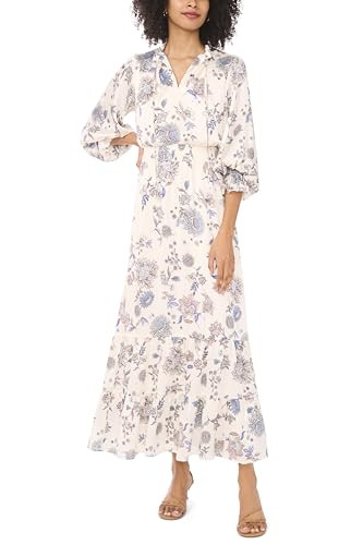 Vince Camuto Women's V-Neck Long Sleeve Maxi Vanilla Ice Large | Amazon (US)