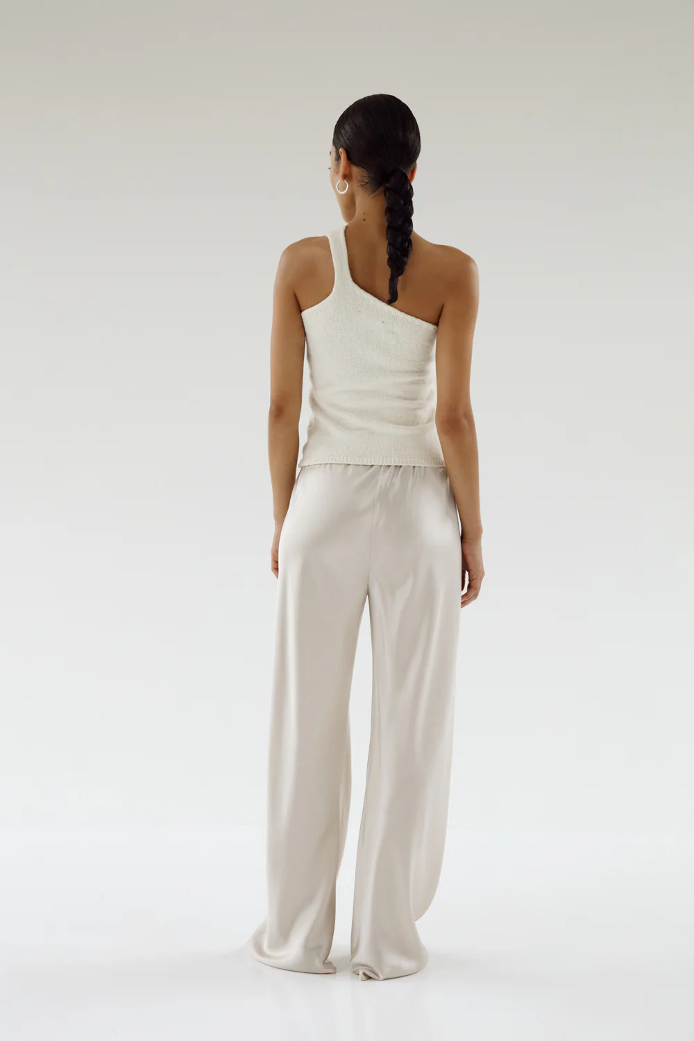 Bias Satin Pants, pearl | Almada Label