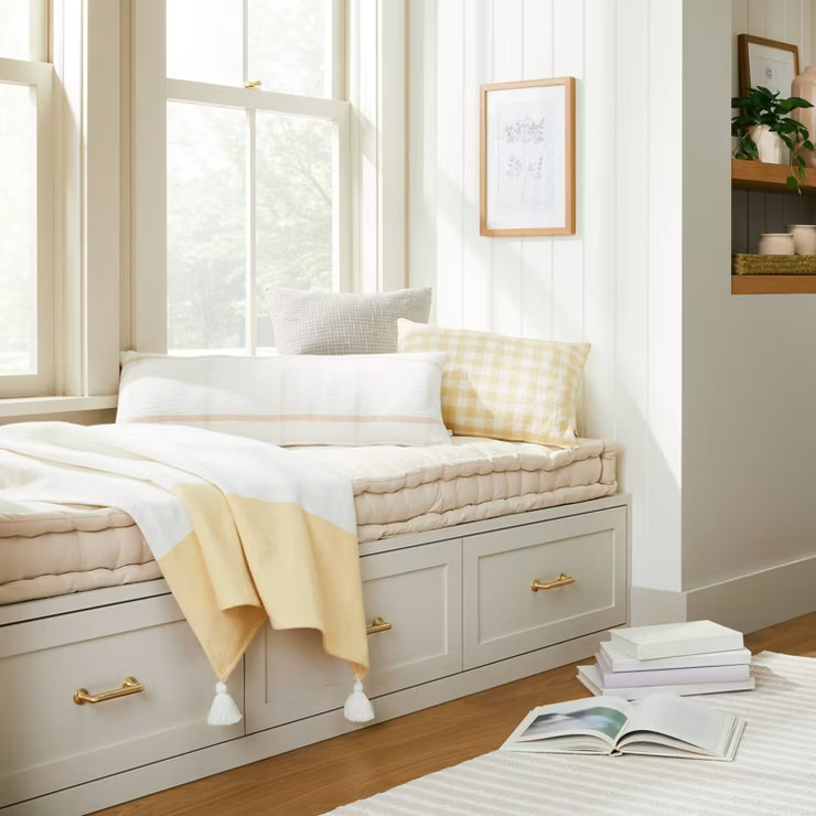 14"x20" Gingham Lumbar Throw Pillow Ivory/Cream - Hearth & Hand™ with Magnolia | Target