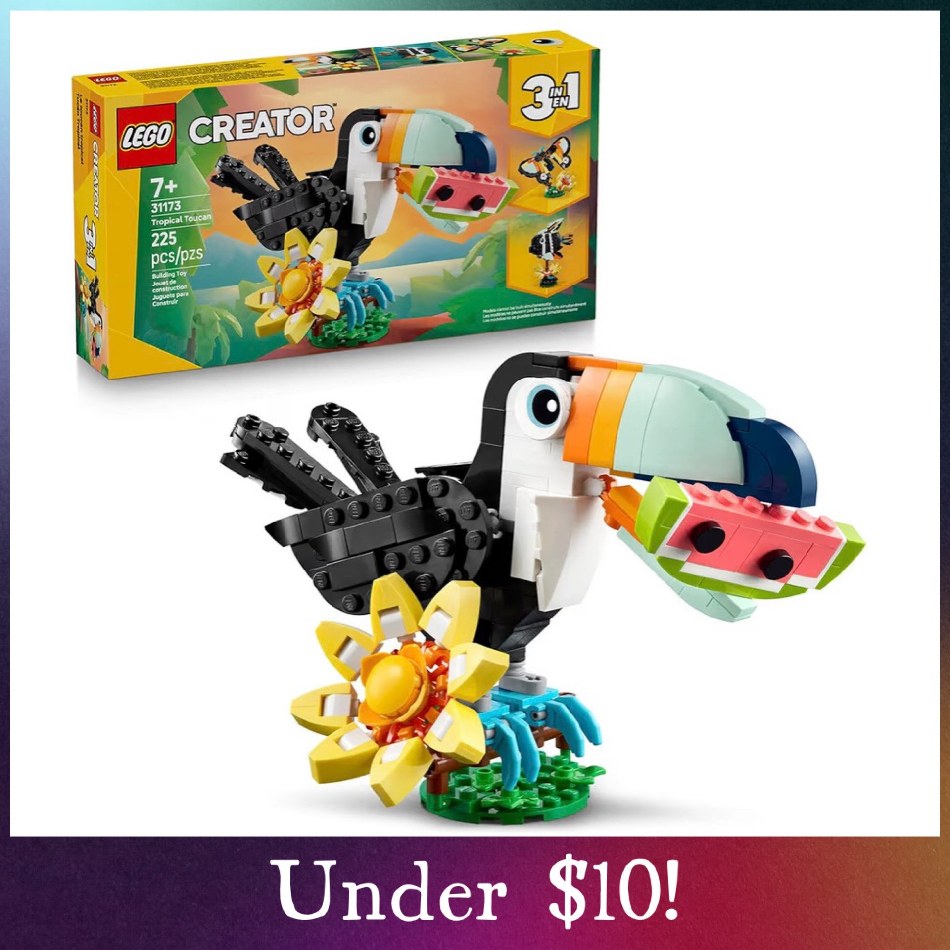 Fantastic deal for Lego fans!! The Lego 3 in 1 Toucan Set is only $9.99 right now - normally $17.99!! Incredible deal for this set that can transform into 3 totally different items - lowest price it’s been in months.

#LTKSaleAlert #LTKHome #LTKKids