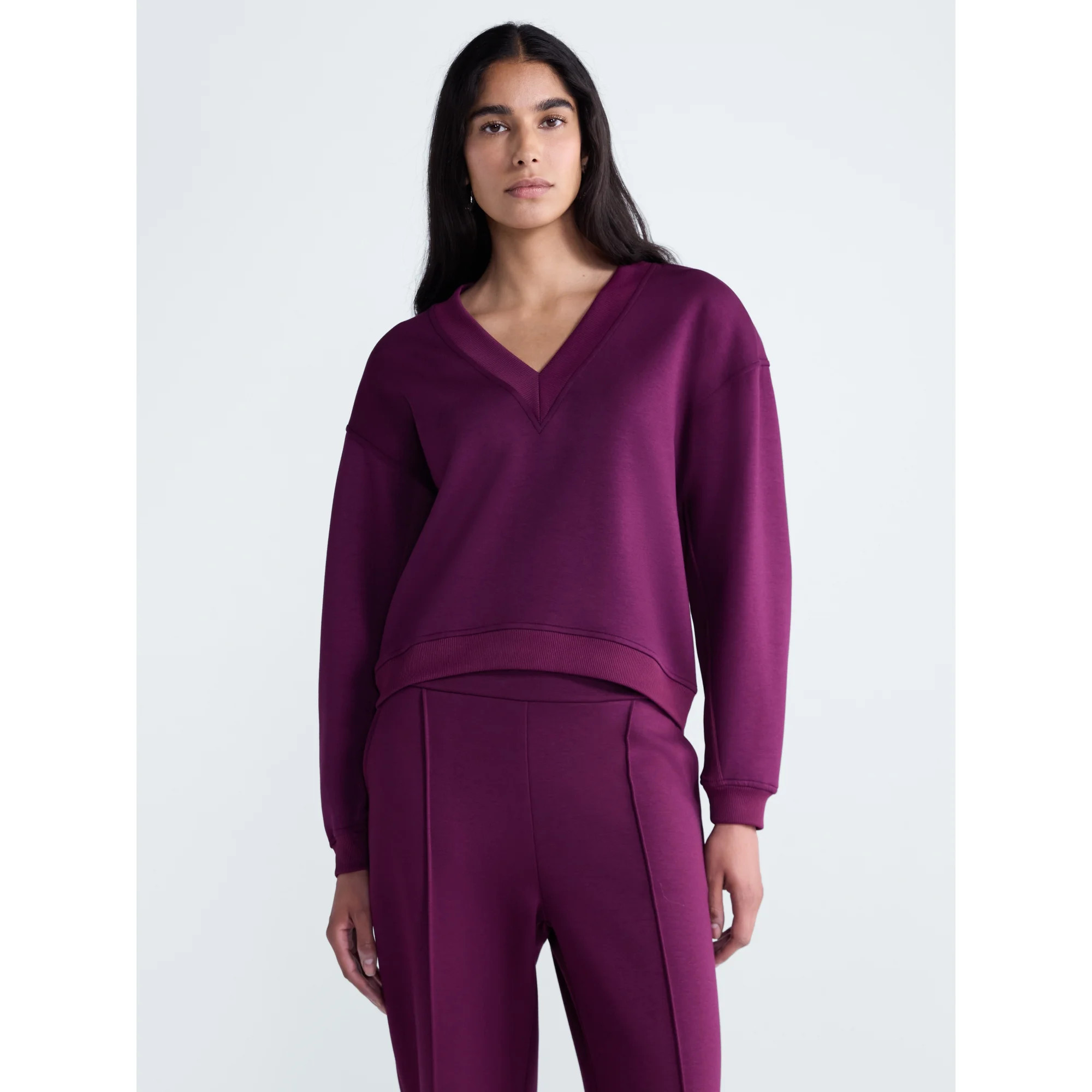 Scoop Women's and Women's Plus V-Neck Sweatshirt, Sizes XS-4X | Walmart (US)
