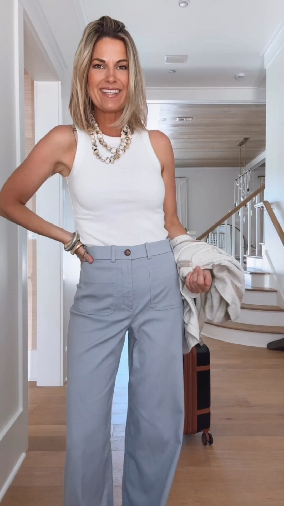 I am 5’11” wearing small tank and sweatshirt blazer and small tall pants.  These are roomier than some spanx pants. No need to size up if you sometimes do.  Use my new customer discount code RACHELXSPANX for 15% off and free shipping on the pants.  

#LTKTall #LTKootd #LTKTravel