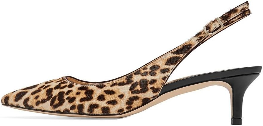 SAMMITOP Women's Kitten Heels Slingback Heels Pointed Toe Pumps | Amazon (US)