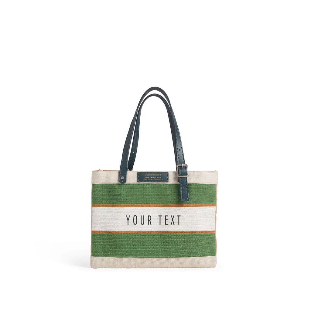 Petite Market Bag in Court Green Chenille with Adjustable Handle | Apolis