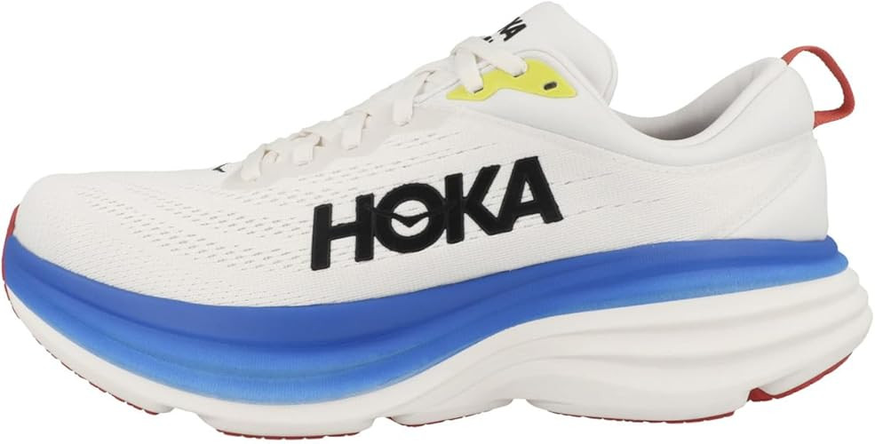 HOKA Mens Bondi 8 Textile Blanc De Blanc Virtual Blue Trainers 8 US | Amazon (US)