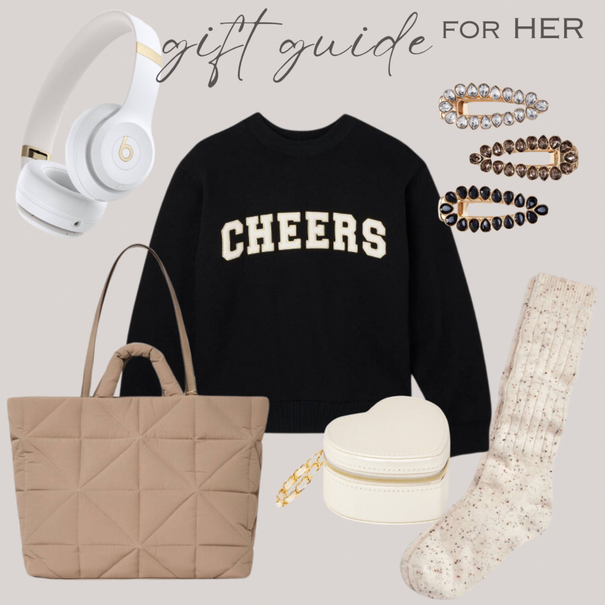 Gift Guide - For Her! 🤎


Sweater, tote bag, hair clips, scrunch socks, Beats Solo headphones, jewelry box 


#target  

#LTKBeauty #LTKGiftGuide #LTKHoliday